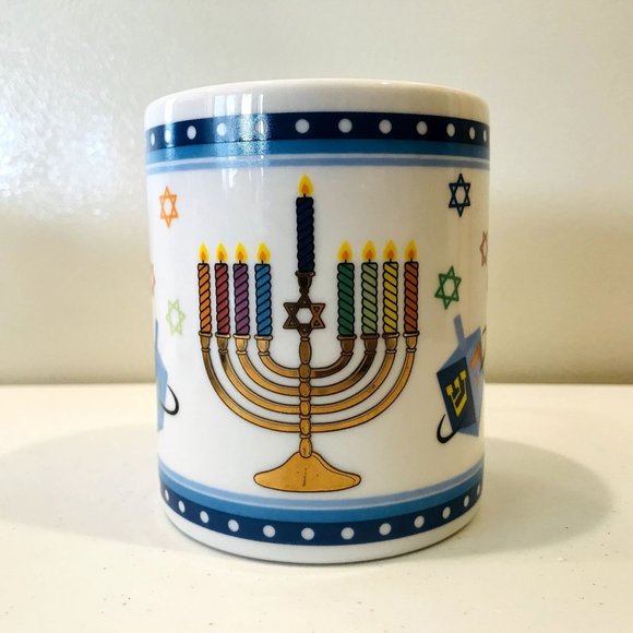 Rite Light Susan Fischer Weis Hanukkah Mugs Menorah Dreidel Set of 3 - Picture 6 of 7